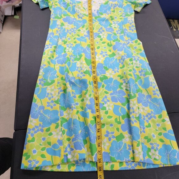 Vintage "The Lilly" by Lilly Pulitzer Hawiaan Floral Print Shift Dress Lace Trim - Picture 11 of 11